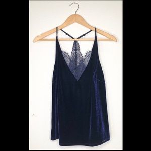 Autograph Blue Velvet Lace Tank SZ6